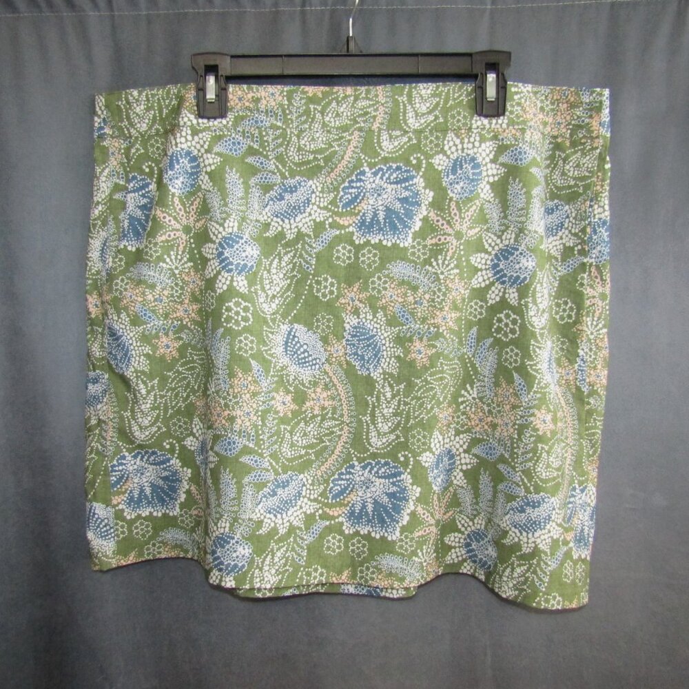 RipSkirt Hawaii Skirt Size XXL Green Blue Floral 19.5 In Length 2 Wrap Pockets - Picture 10 of 10